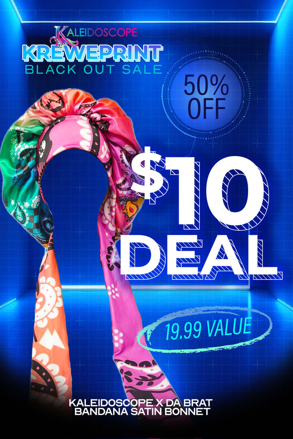 $10 Deal - Kaleidoscope X Da Brat Bandana Satin Bonnet - BF25