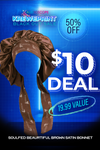 $10 Deal - Soulfed Beaurtiful Brown Satin Bonnet - BF25
