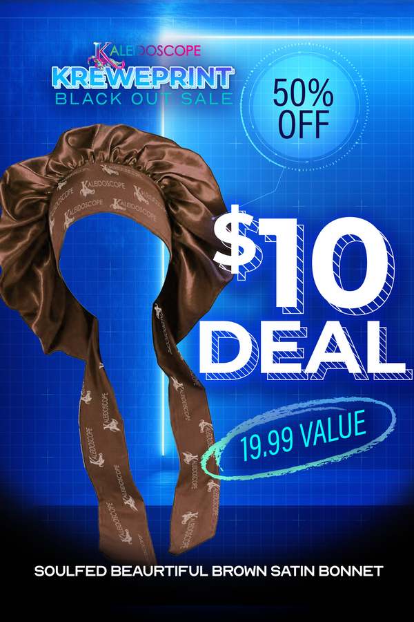 $10 Deal - Soulfed Beaurtiful Brown Satin Bonnet - BF25