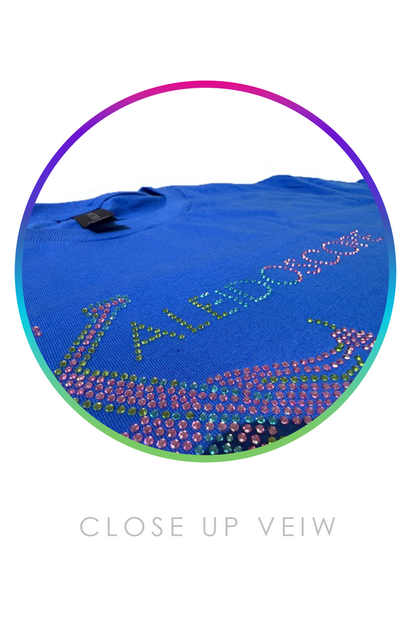 Kaleidoscope Bling Tee - Blue