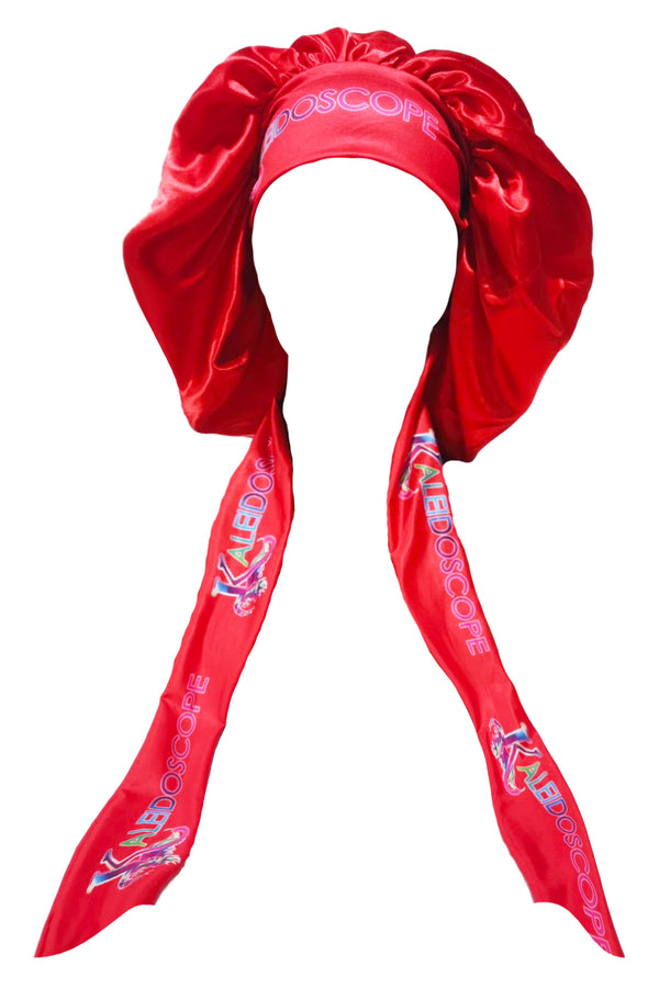 Red Kaleidoscope Satin Bonnet