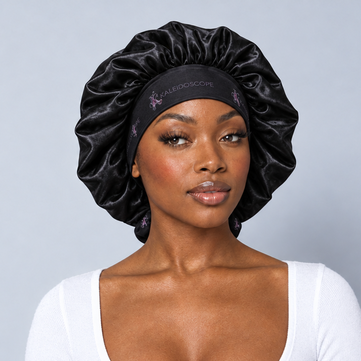 Black Onyx Satin Bonnet