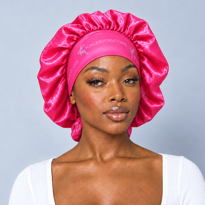 Pink Kaleidoscope Satin Bonnet