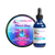 Miracle Drops Oil in Blue Bottle, Black top; Miracle Drops Edge Pomade in multicolor twist off jar with Kaleidoscope Logo on front