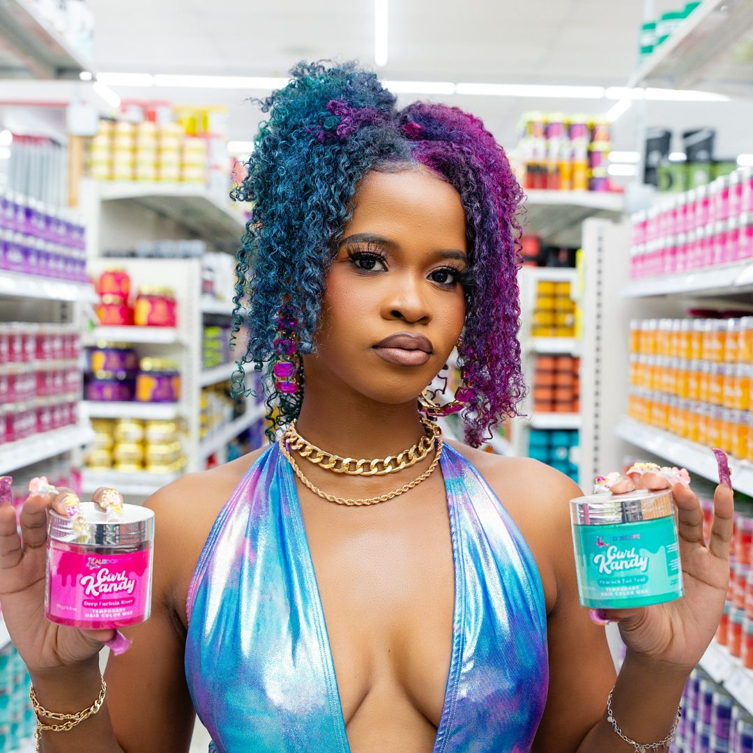 Curl Kandy Peacock Tail Teal - Temporary Hair Color Wax 6oz