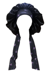 Black Onyx Satin Bonnet